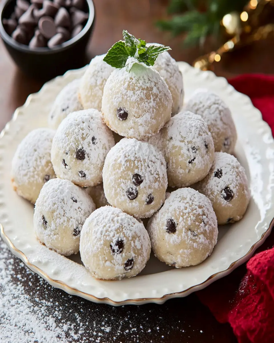 Chocolate Chip Snowball Cookies First Image First Image