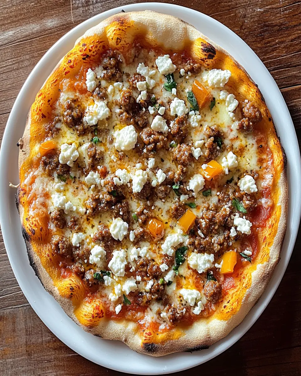 Hot Sausage, Feta & Honey Pizza First Image First Image