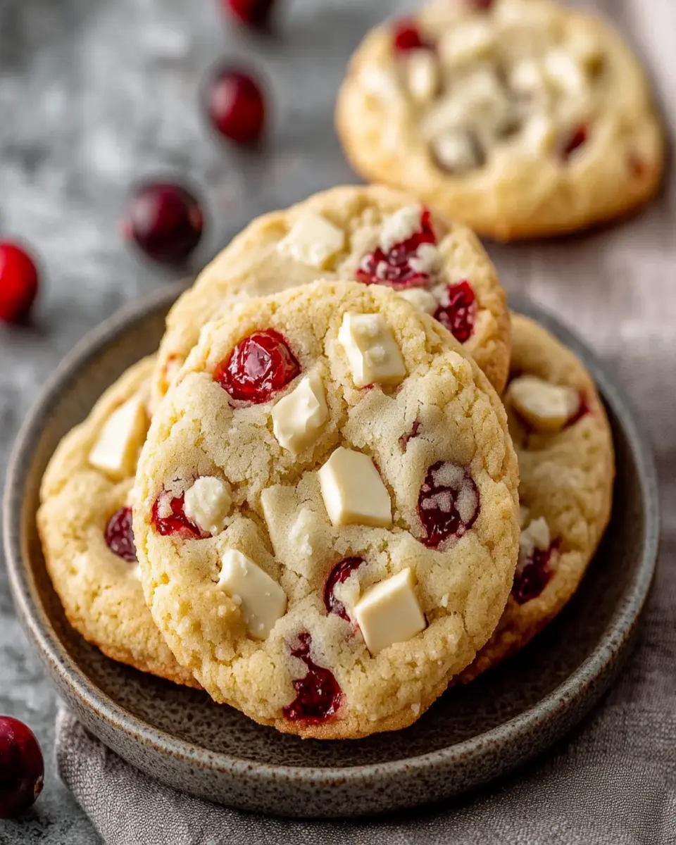 White Chocolate Cranberry Cookies First Image First Image