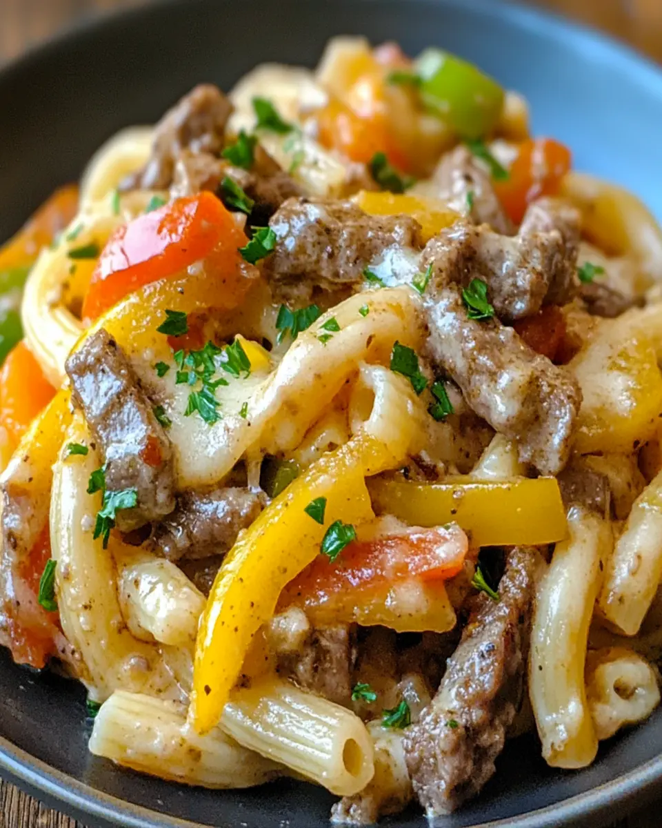 Philly Cheesesteak Pasta First Image First Image