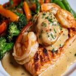 Cajun Shrimp and Salmon with Garlic Cream Sauce First Image First Image