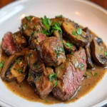 Beef Tenderloin Tips in Mushroom Gravy First Image First Image