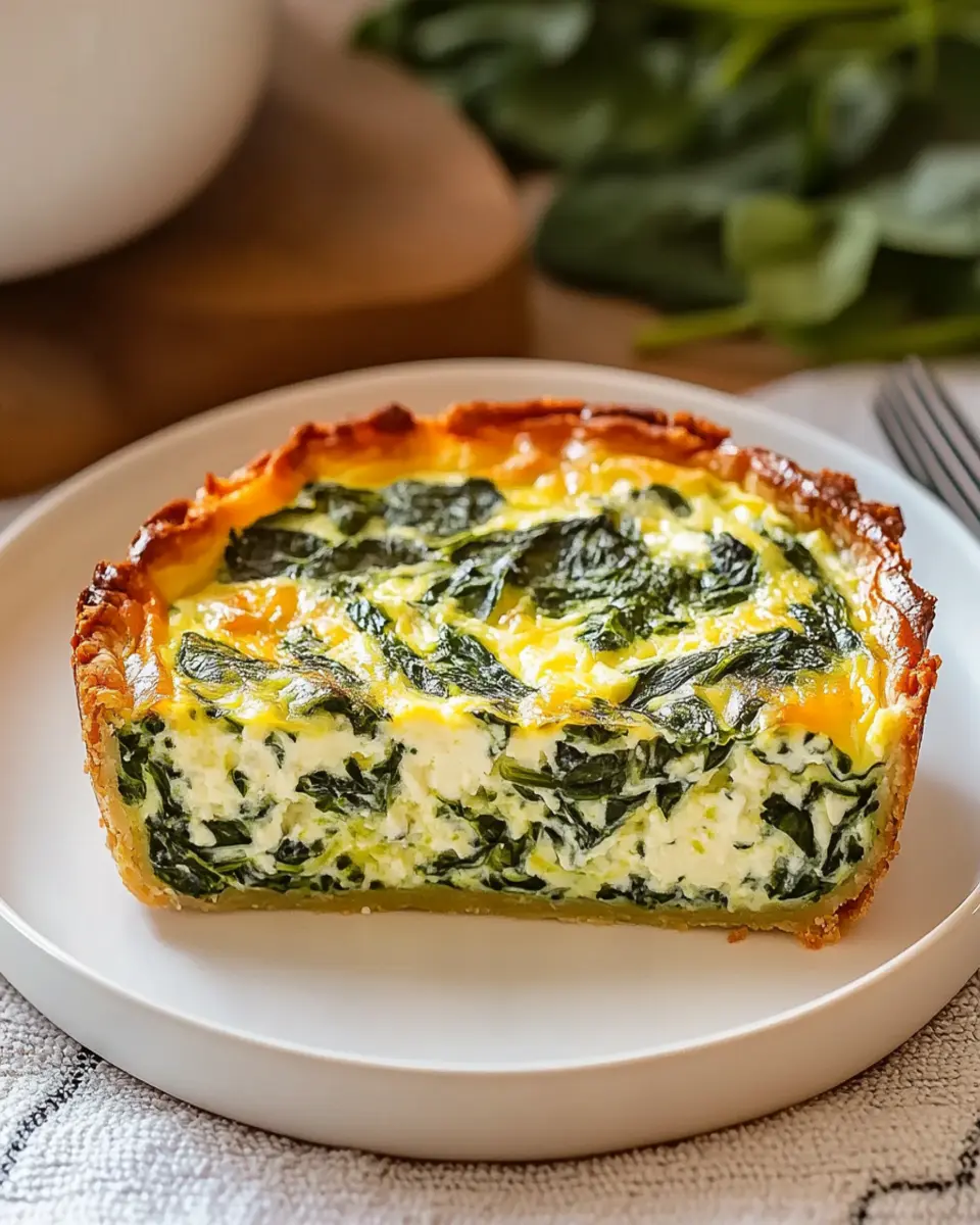 Cottage Cheese and Spinach Crustless Quiche First Image First Image