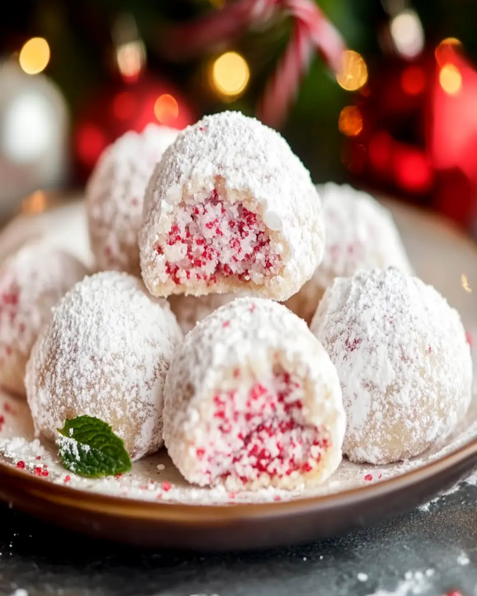 Peppermint Snowball Cookies First Image First Image