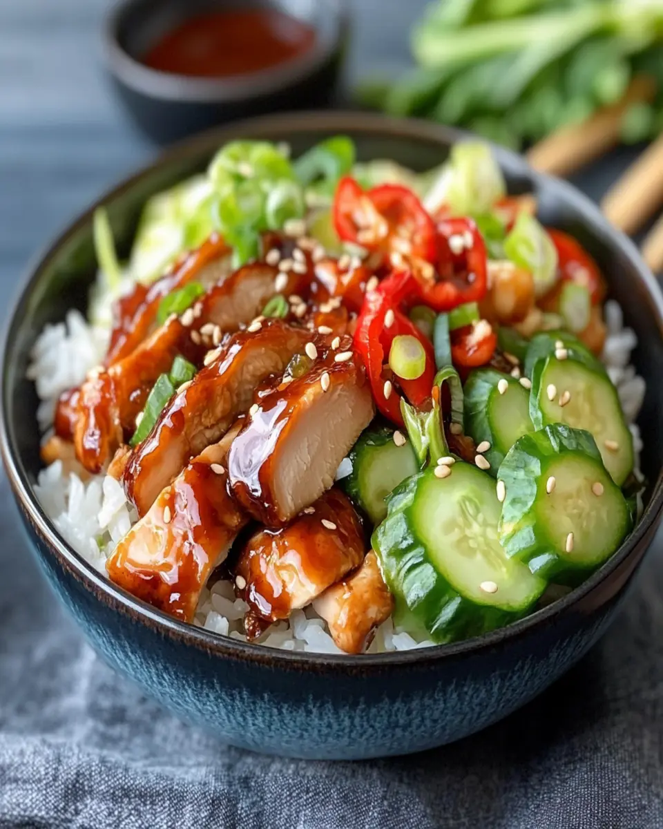 Sticky Chicken Rice Bowls First Image First Image
