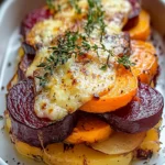 Root Vegetable Gratin with Sweet Potatoes, Parsnips, and Beets First Image First Image