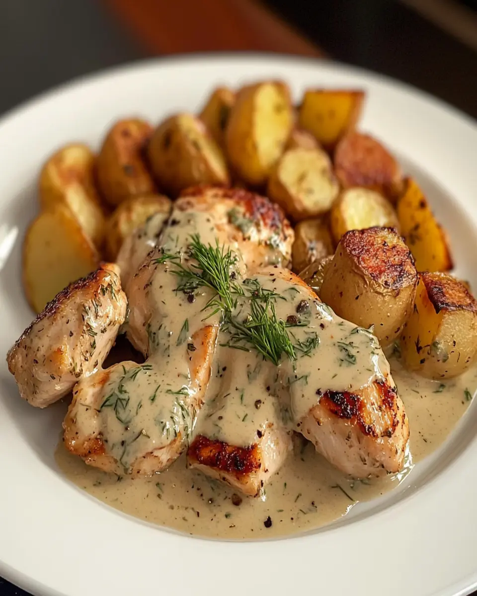 Chicken and Potatoes with Dijon Cream Sauce First Image First Image