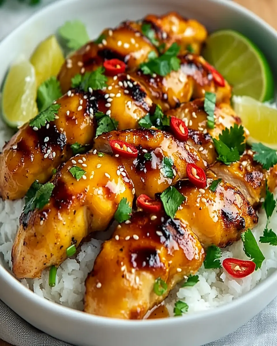 Irresistible Sweet & Savory Asian Mango Glazed Chicken Twists First Image First Image