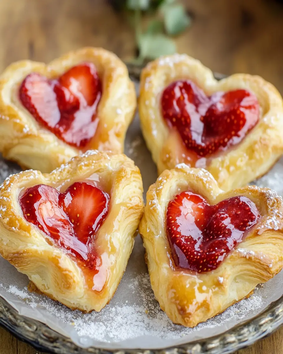 Strawberry Cream Cheese Heart Danishes First Image First Image