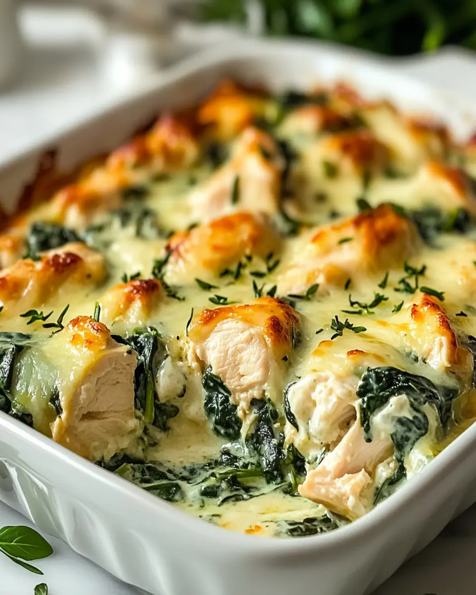 Chicken and Spinach Casserole with Cream Cheese First Image First Image