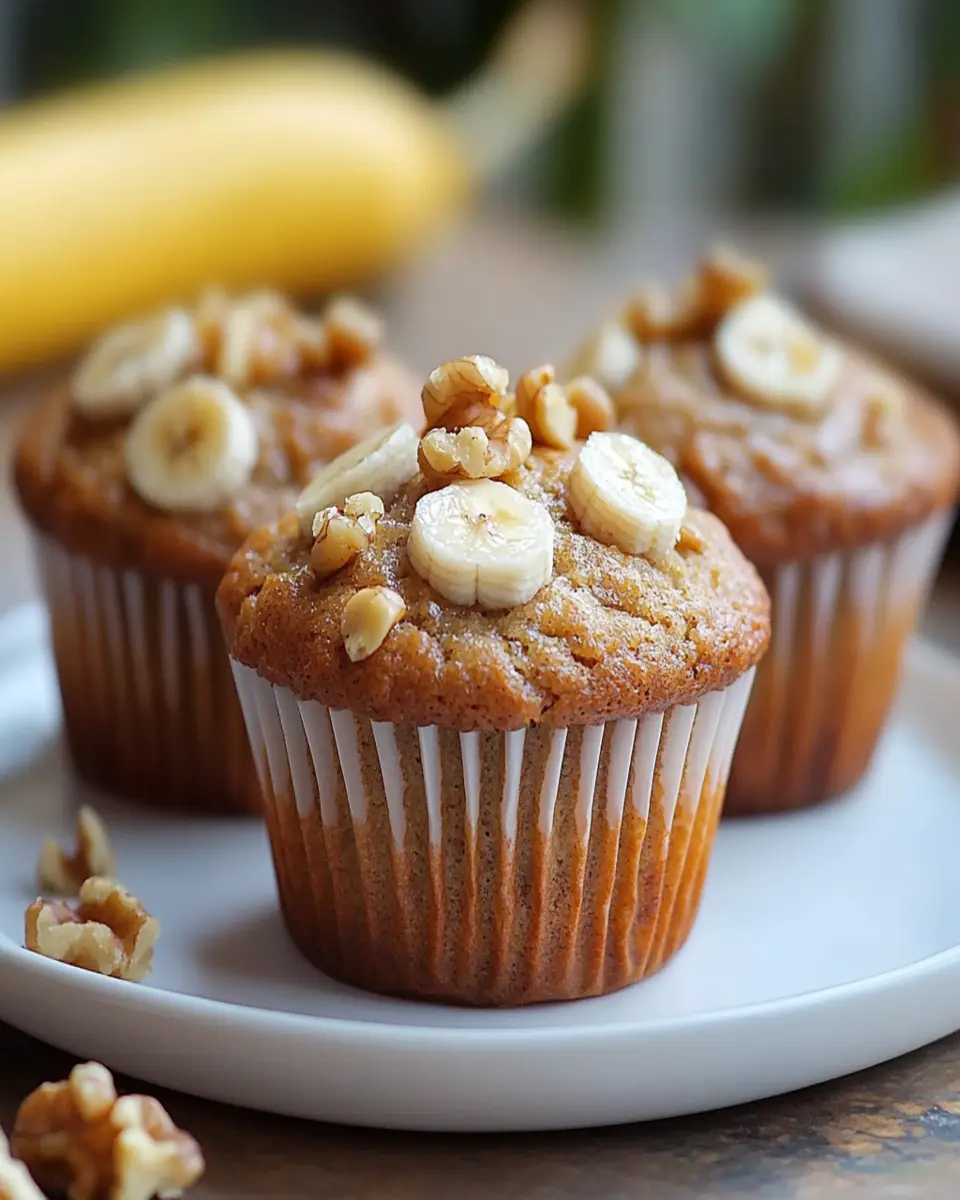 Irresistibly Soft Banana Nut Muffins First Image First Image