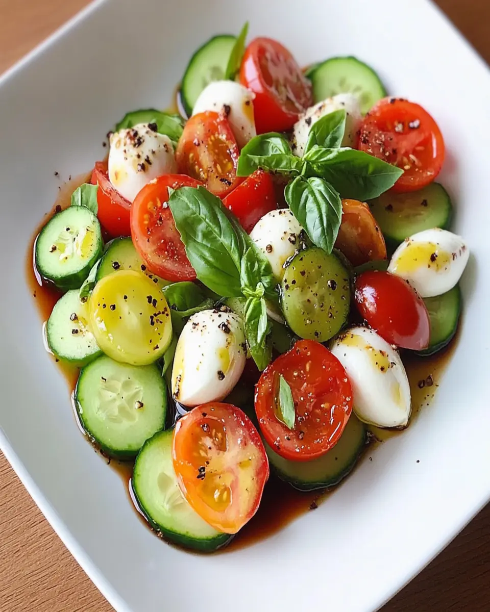 Fresh Cucumber Caprese Salad First Image First Image
