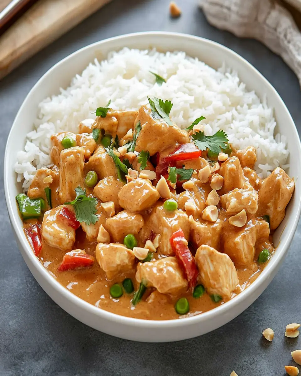 Easy Crockpot Thai Peanut Chicken Recipe First Image First Image
