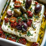 Baked Feta with Olives and Sun-Dried Tomatoes First Image First Image