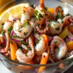 Zesty Italian Seafood Salad with Octopus and Shrimp First Image First Image