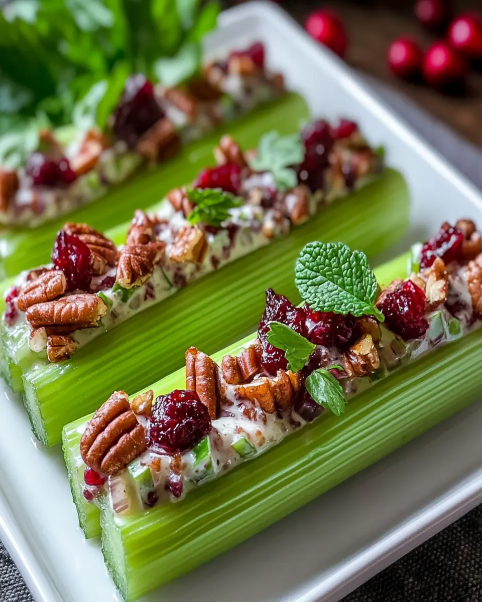 Cranberry Pecan Holiday Celery Boats First Image First Image