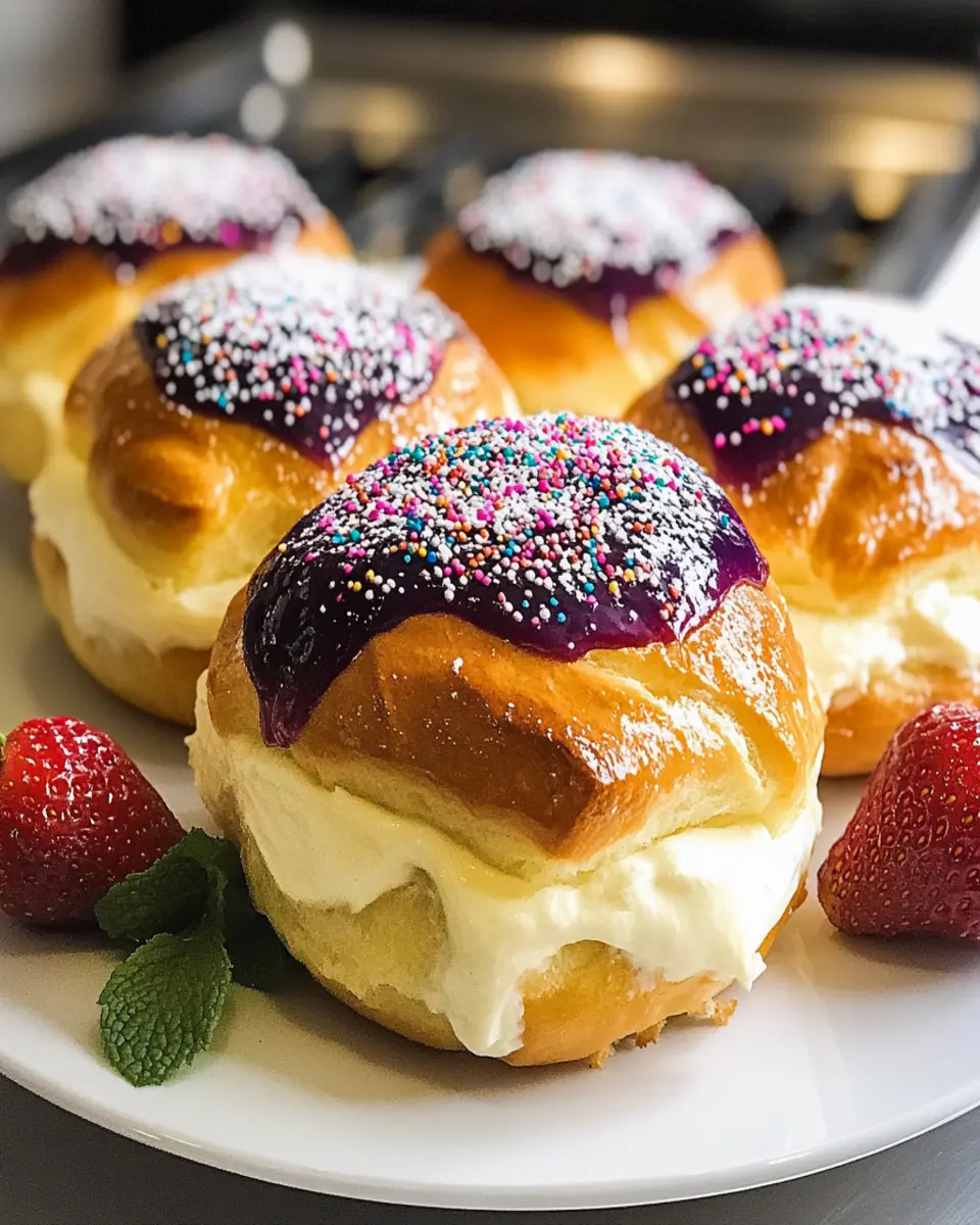 Decadent Danish Carnival Buns with Vanilla Cheesecake Delight First Image First Image