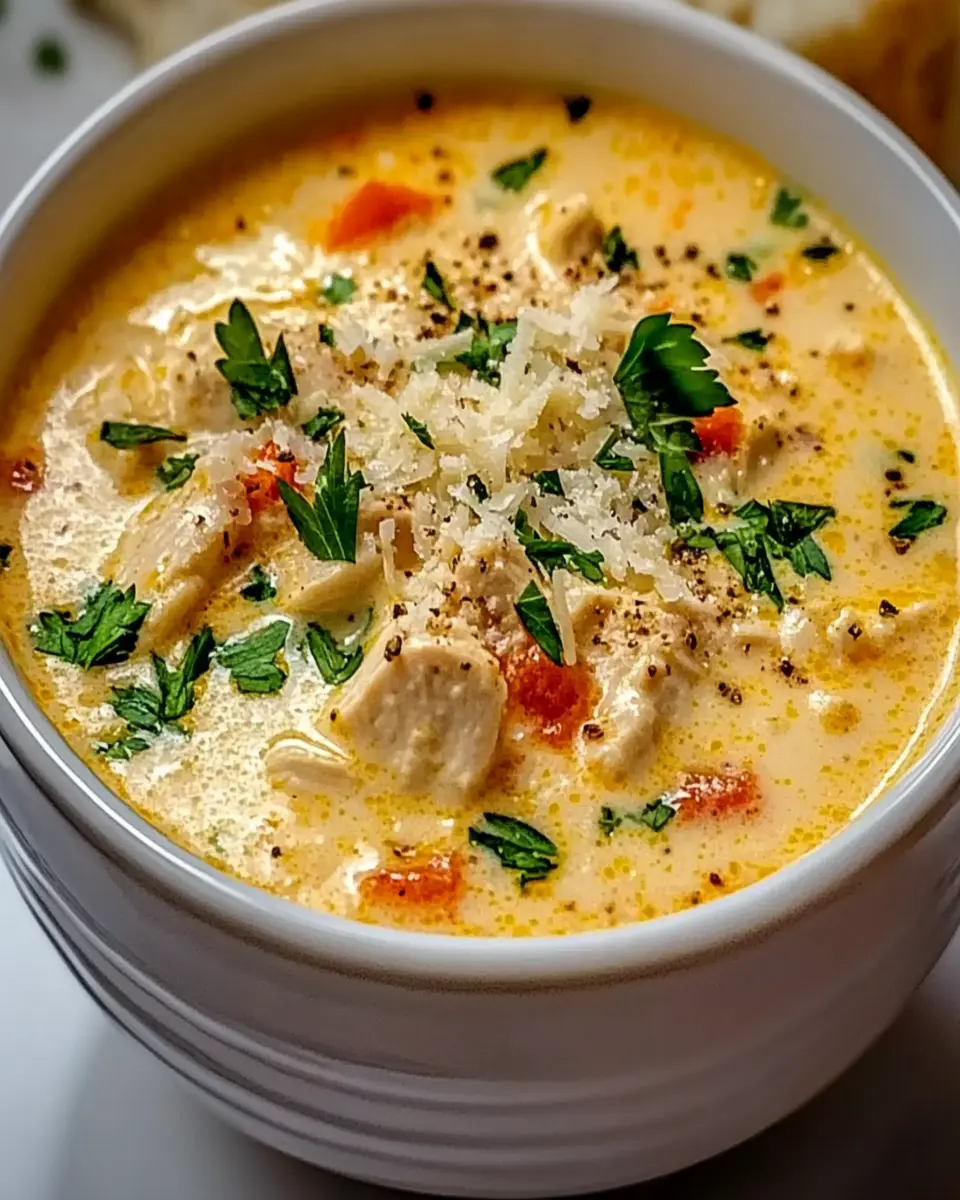 Crock Pot Creamy Chicken Parmesan Soup First Image First Image
