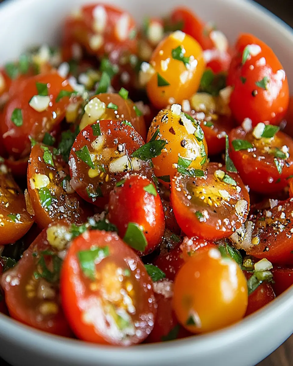 Fresh and Flavorful Tomato Garlic Salad Recipe First Image First Image