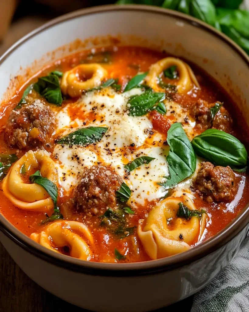 Cheesy Meatball Tortellini Soup First Image First Image