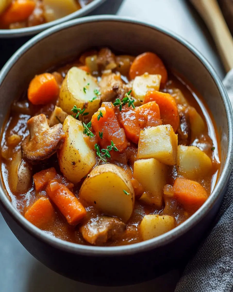 Crockpot Mushroom and Root Vegetable Stew First Image First Image