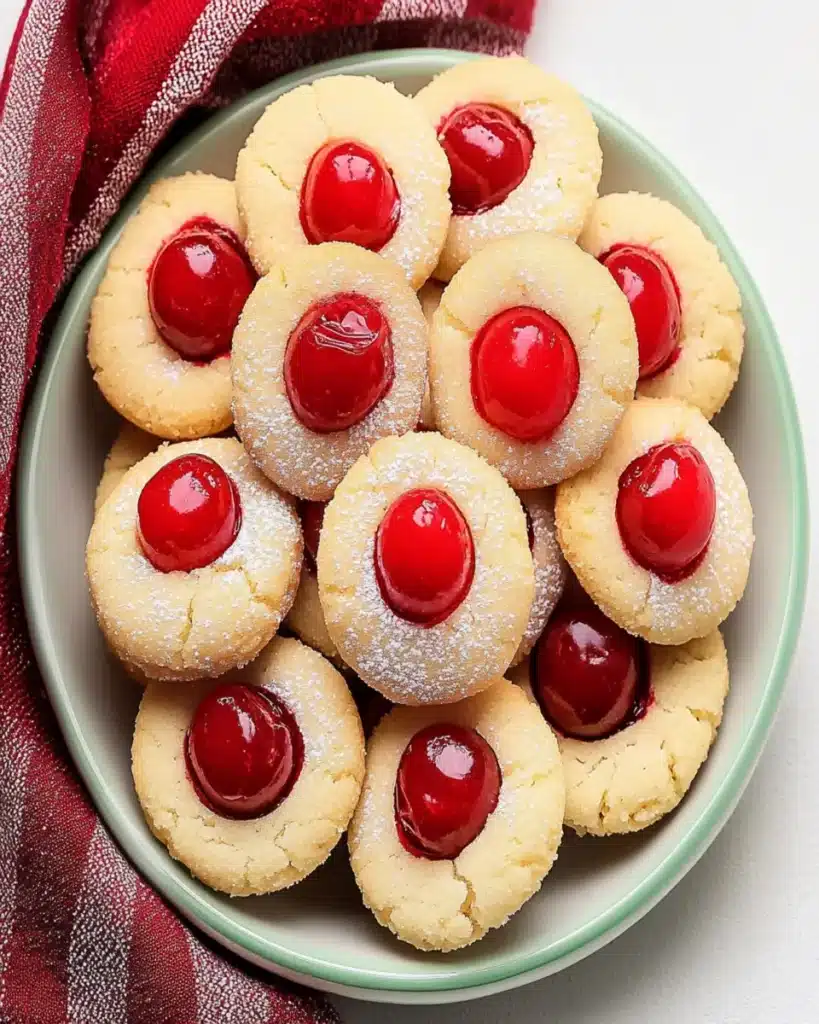 Easy Recipe Maraschino Cherry Shortbread Cookies First Image