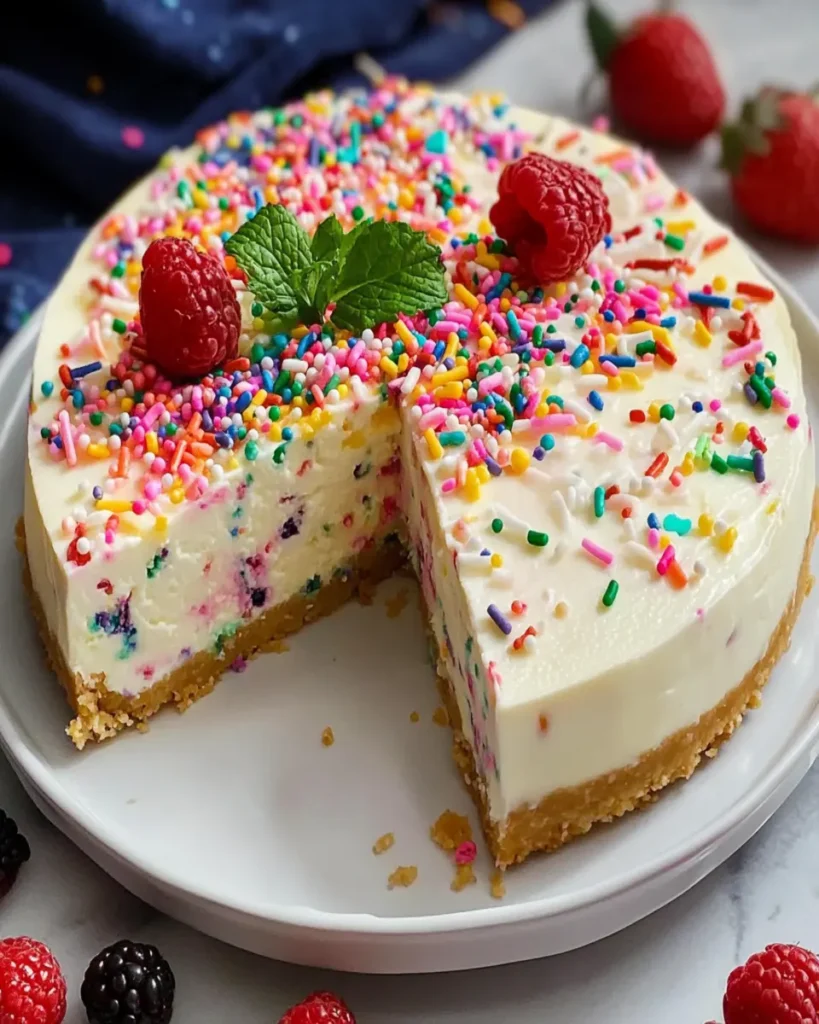 No-Bake Funfetti Cheesecake First Image First Image