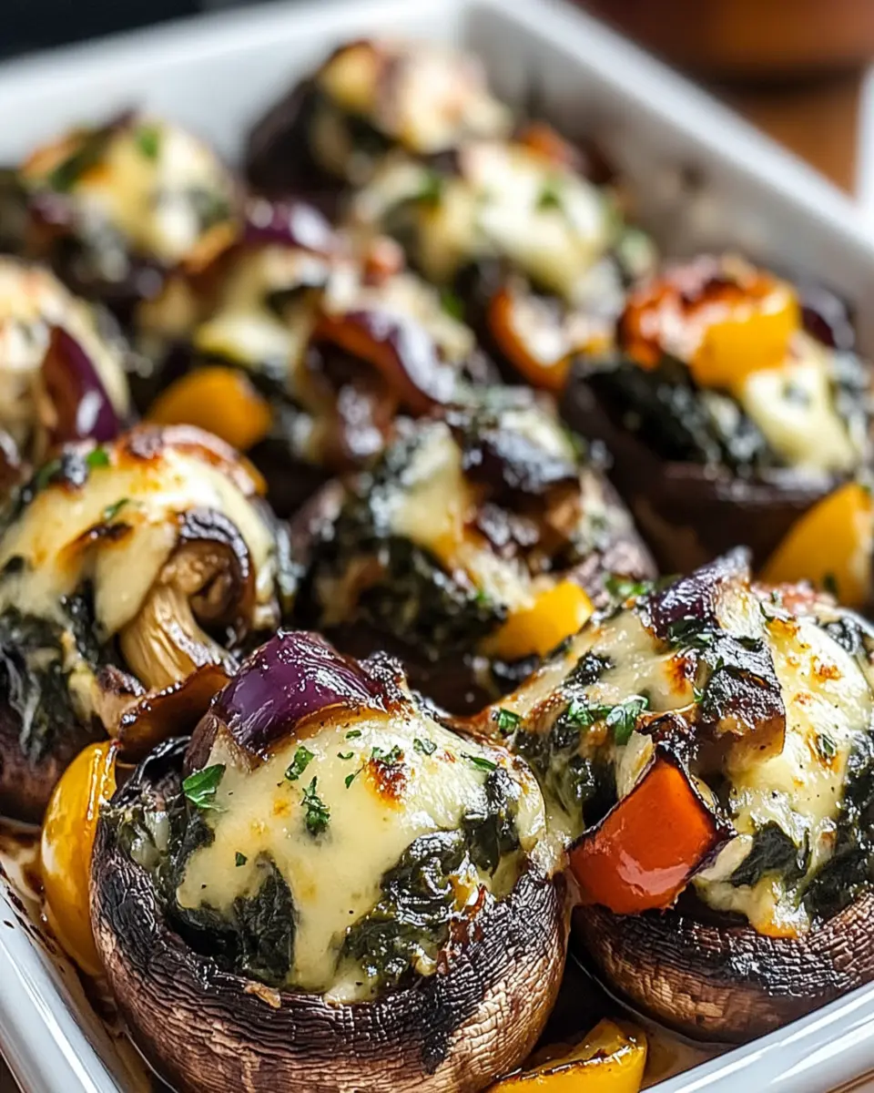 Spinach and Cheese Stuffed Portobello Mushroom Recipe First Image First Image