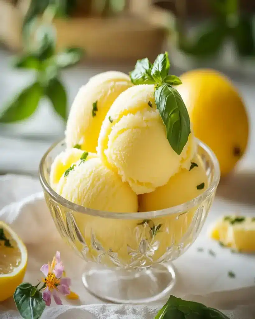 Lemon Basil Sorbet: Refreshing Summer Bliss Awaits First Image First Image