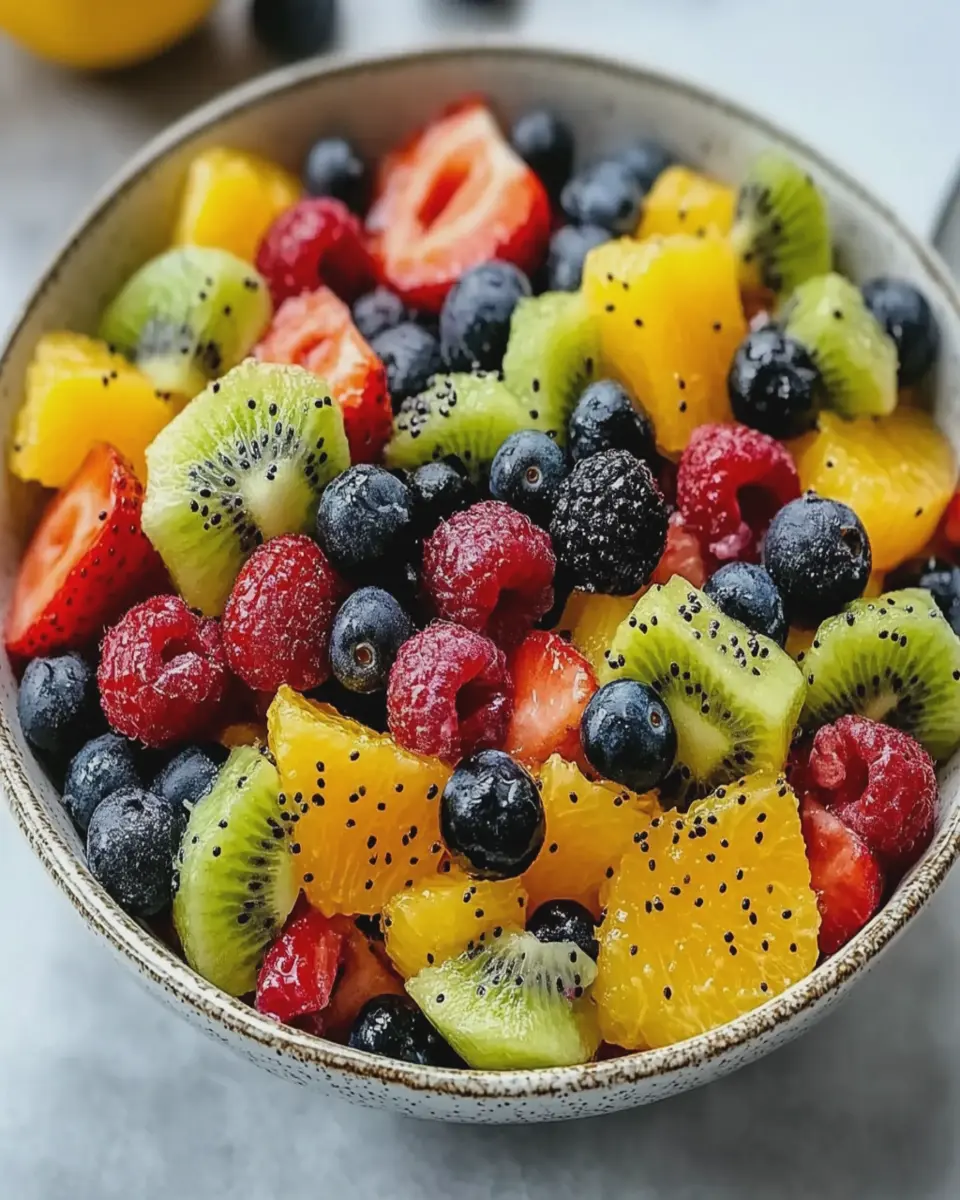 Fruit Salad with Honey Lime Poppy Seed Dressing First Image First Image