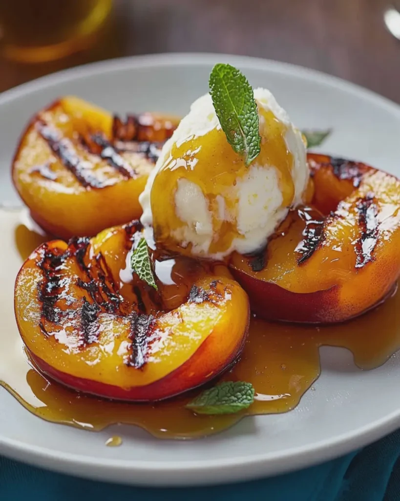 Grilled Peaches with Ice Cream First Image First Image